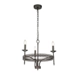 Crown Chandelier 3 Light Iron Finish E14