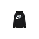 Sweat-Shirt Nike Junior Black Toison 9Q0870 023 Noir Logo Imprimé Enfant Garçon