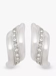 Eclectica Pre-Loved Rhodium Plated Swarovski Crystal Clip-On Earrings, Dated Circa 1980s