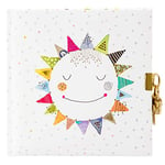 goldbuch 44362 Happy Sun Journal in Turnowsky Design with 96 White Pages Lockable Notebook Journal with Lock Cover with Art Print Paper Gold Embossing and Relief Approx. 16.5 x 16.5 cm