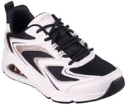 Skechers Tres-Air - White / Black / Gold - US Women's Size 10