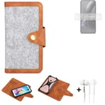 Felt Case + earphones for Motorola Edge 30 Neo Cover light grey