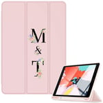 Housse Ipad Mini 6 Rose Avec Vos Initiales Fleur Pastel Personnalisee