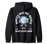 Washing Up Funny Pots Washer Cafe Restaurant Student Bistro Zip Hoodie