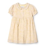 Amazon Essentials x Sofia Grainge Robe en Satin De Coton avec Col Bébé Fille, Jaune Clair Ivoire Fleuri Délicat, 3-6 Mois