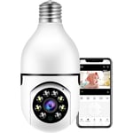 Caméra D'ampoule ptz Surveillance WiFi 360° avec Vision Nocturne sans Fil Smart Sight 1080P ip Caméra de Sécurité Intérieure Auto Suivi Panoramique