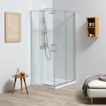 CABINE DE DOUCHE D'ANGLE EXTENSIBLE DE 70-80X90-100 CM VERRE 4 MM | LEO