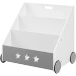 Woltu - Bibliothèque pour Enfants Étagère - Meuble de Rangement pour jouets et livres Blanc Gris