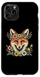 Coque pour iPhone 11 Pro Couronne de fleurs de renard