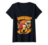 Womens PiwoSaurus Russian Dinosaurus Beer Lovers Russians V-Neck T-Shirt