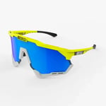 Scicon Aeroshade XL sykkelbriller yellow fluo/multimirror blå