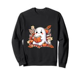 Cute Ghost Reading Club Book Lovers Halloween Men Women Kids Sweatshirt