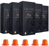 50 Grano Milano Capsules | Lungo | 100% Arabica| Nespresso* Original Line Compatible Pods | Intensity 7| Fruity and Lingering Notes, Well-Balanced Body - 5 Packs (50 Capsules)