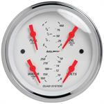 Autometer AUTO1312 oljetryck/vattentemp/volt/tankmätare 86mm Arctic White elektrisk