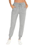 Aseniza Pantalon de Jogging Femmes,Pantalons de Sport Femme en 100% Coton Pantalon de Jogging Running Fitness Training,C-Gris foncé,M