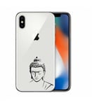 Coque Iphone XR bouddha noir transparente