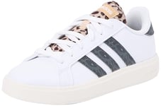 adidas Women's Grand Court Base 2.0 Shoes Non-Football Low, Cloud White/Carbon/Magic Beige, 9 UK