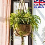 2x Handcrafted Braided Macrame Jute Cord Plant Hanger Pot Holder Hanging