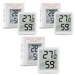 Lot Thermometre Interieur Maison 3 Pièces,Lcd Mini Digital Thermomètre Avec Hygromètre,Mesure De Précision Murale Pour Chambre Bébé,Culture Et Cave,Blanc