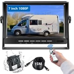 Podofo Camera de Recul,Caméra de Recul pour Voiture avec Bonne Vision Nocturne,Caméra Etanche IP69,7 Pouces LCD Moniteur pour Camping Car/Camion/RV/Remorques/Agricole(12V-24V)