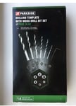 Wood Drill Bits Set 14 pcs with precision Drilling template, Brand New