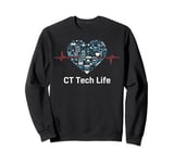 CT Tech Life Radiology Technologist Heartbeat Monitor Sweatshirt