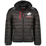 Geographical Norway Brick Men - Doudoune Chaude Matelassee Homme Automne Hiver - Veste Manteau Chaud - Blouson Coupe Vent Manches Longues Rembourrage - Hommes (Noir XL)