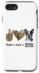 Coque pour iPhone SE (2020) / 7 / 8 Peace Love Boston Terrier amoureux des chiens Maman et papa