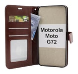 Crazy Horse Wallet Motorola Moto G72 (Brun)