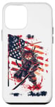 iPhone 12 mini Cat Samurai American Flag Samurai Cat Art Patriotic Cat Case