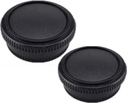 2 pièces Lentille Arrière Cap+2 pièces Bouchon Corps compatible avec pour Canon FD Mount Lens & FL Mount Lens w/pour Canon AE-1P F-1 AV-1 A-1 AE-1 T-80 caméra(2 Sets).[G554]