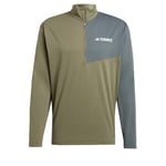 adidas Homme Terrex Multi Climacool Half Zip Long Sleeve, Olive Strata, XL