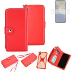 Wallet Mobile phone cover ZTE Blade A71 Phone protective Case red