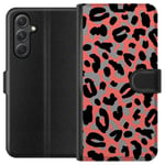 Samsung Galaxy A35 Svart Plånboksfodral Leopardskrud