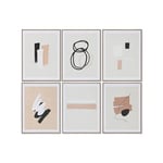 Home ESPRIT Tableau marron beige moderne urbain 60 x 4 x 80 cm (6 unités)