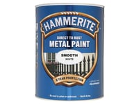 Hammerite Direct to Rust Smooth Finish Metal Paint White 5 Litre HMMSFW5L