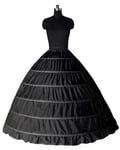 Jupon De Mariage Long À 6 Cerceaux Crinoline,Noir Et Blanc,Robe De Bal,Jupe Sous-Jupe,Demi-Jupe,Accessoires 2023