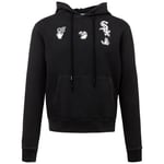 Off-White Mens X MLB Chicago White Sox Slim Fit Black Hoodie Cotton - Size Medium