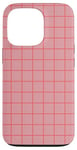 Coque pour iPhone 13 Pro Carreaux rose et orange, pastel danois, esthétique, minimaliste