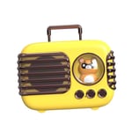 (Yellow)Cute Retro Speaker Mini Luggage Mini Speaker Creative Vintage