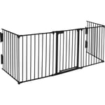 75x60cm Bébé Barrière de Sécurité pour Cheminée avec Porte 5pcs Parc pour Chiots Pliante en Métal - Froadp