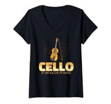 Womens Cello Instrument Funny Playing Musical Lesson V-Neck T-Shirt