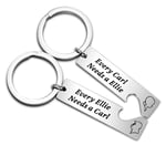 FEELMEM Up Movie Inspired Gift Couple Keychain Set Every Carl Needs a Ellie Keychain Set for Wife Husband (Carl/Ellie)