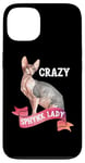 Coque pour iPhone 13 Crazy Sphynx Lady Sphinx Cat Lovers Race Chat