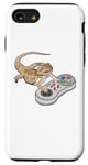 Coque pour iPhone SE (2020) / 7 / 8 Dragon barbu jouant au jeu vidéo Reptiles Pagona Gamers