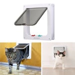 4 Way Small Medium Large Pet Cat Dog Lockable Safe Plastic Frame Flap Door