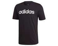 adidas Men's Essentials Linear Logo T shirt, Black/White, M UK