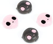 GeekShare Cute Silicone Joycon Thumb Grip Caps, Halloween Joystick Cover Compatible with Nintendo Switch/OLED/Switch Lite,4PCS - Pink Skull (Glitter Pink & Black)