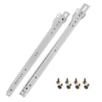 HELPMATE Lot de 2 guides coulissants 350 mm - Lot de 2 rails de tiroir - Système de rail - Tiroir - Extension partielle - Blanc - Avec matériel de fixation