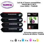 PACK 4 Toners Brother TN325 BK ,C,Y,M pour imprimante Brother MFC 9460CDN, 9465CDN, 9970CDW + 20f A6 brillants - T3AZUR